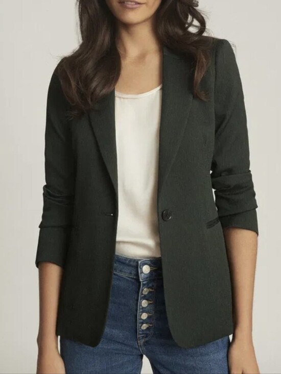 Reiss Jackets & Blazers - 0/2 Reiss Neya Textured Tailored Fully Lined Blazer, Petrol Blue Hunter Green